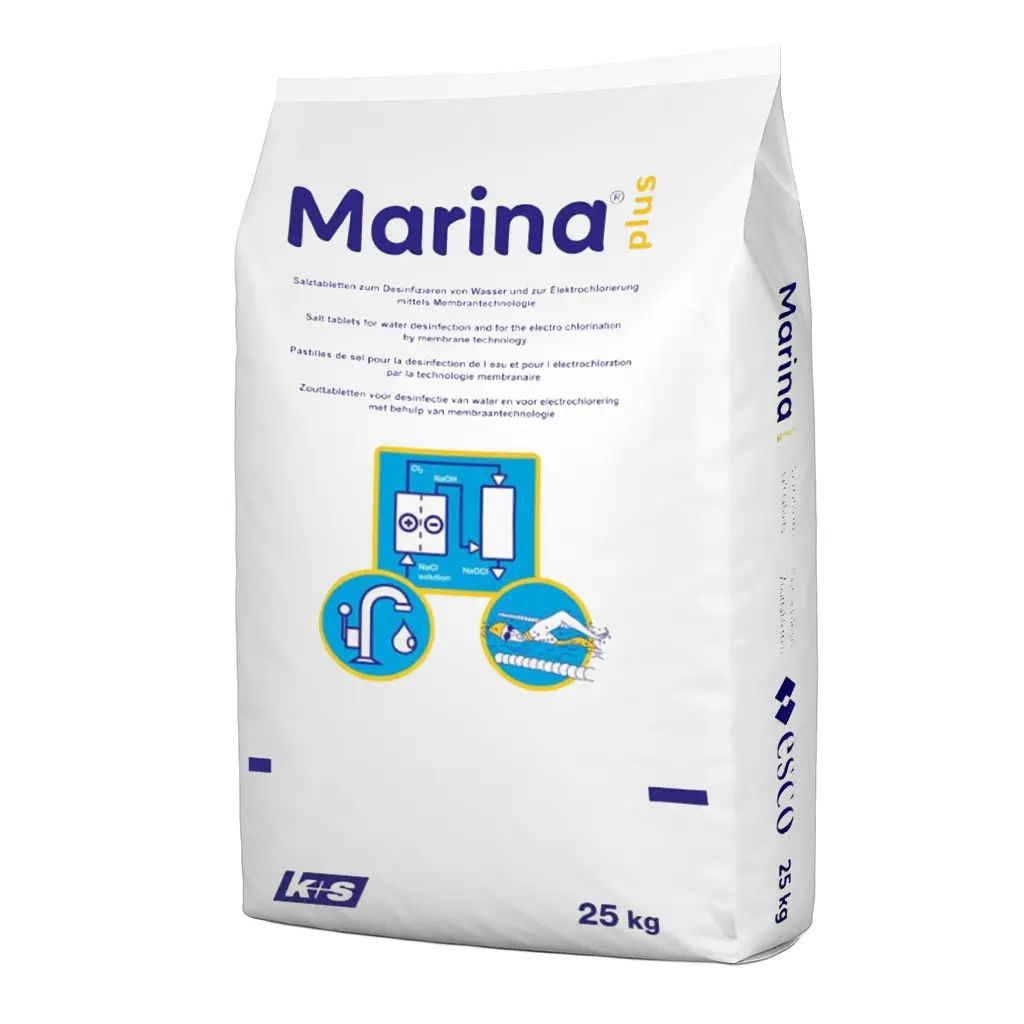 Pastilles de sel Marina Plus 25 kg - Pastilles pour électrolyse de piscine - Adoucisseurs d'eau