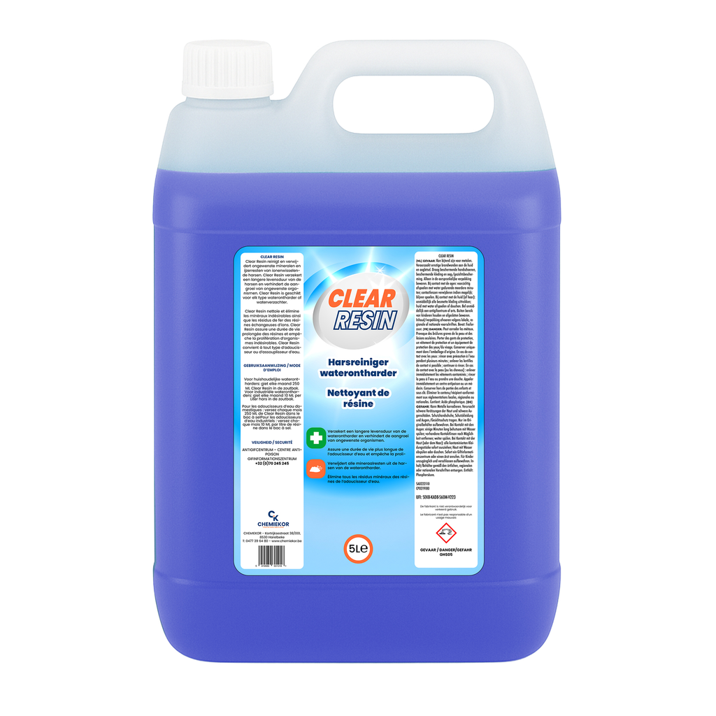 Clear Resin 5L – Nettoyant Professionnel pour Résines pour Adoucisseurs d'Eau